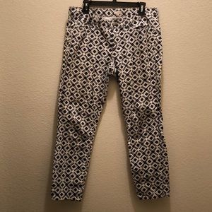 J. Crew Geometric/Aztec Patterned Ankle Jean